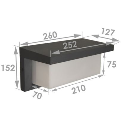 LED zunanja stenska svetilka NEELY LED/12W/230V IP54 črna
