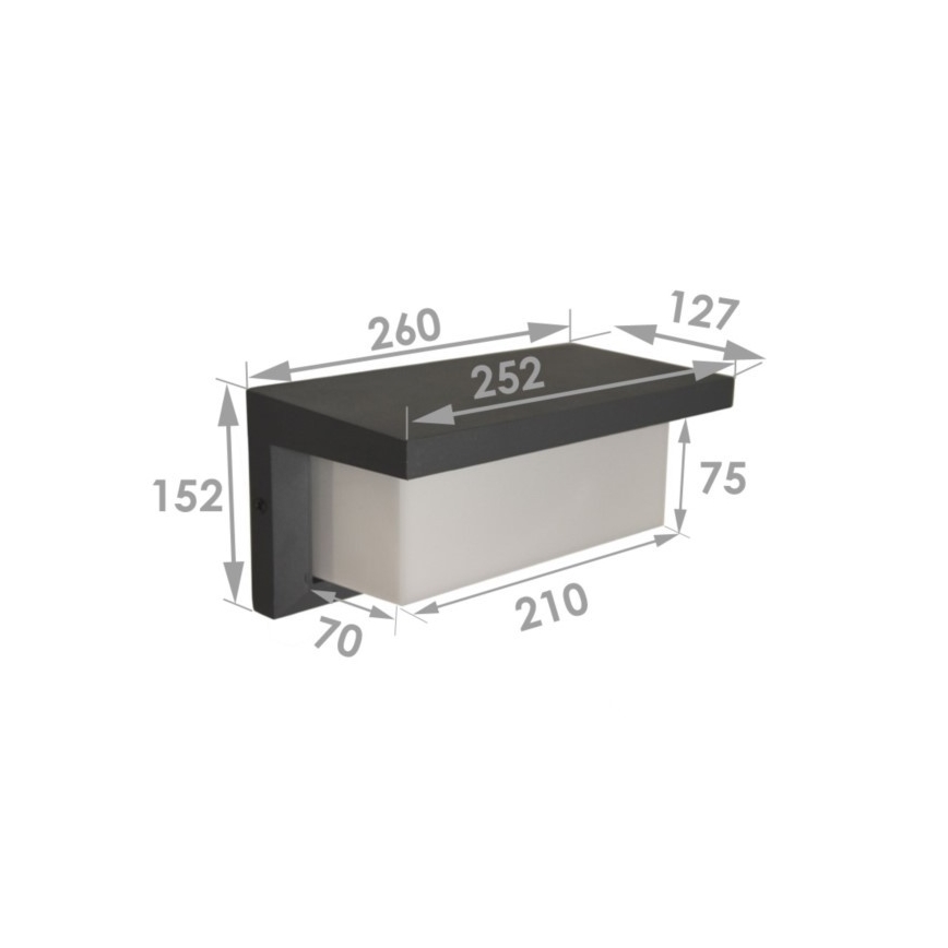LED zunanja stenska svetilka NEELY LED/12W/230V IP54 črna