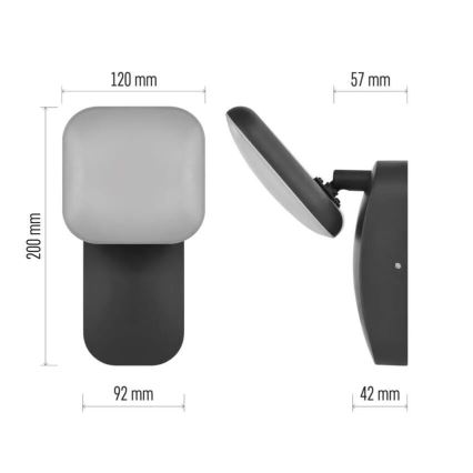 LED Zunanja stenska svetilka NIKA LED/12,5W/230V IP44