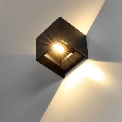 LED Zunanja stenska svetilka QUERK 2xLED/3W/230V 3000K IP54 črna