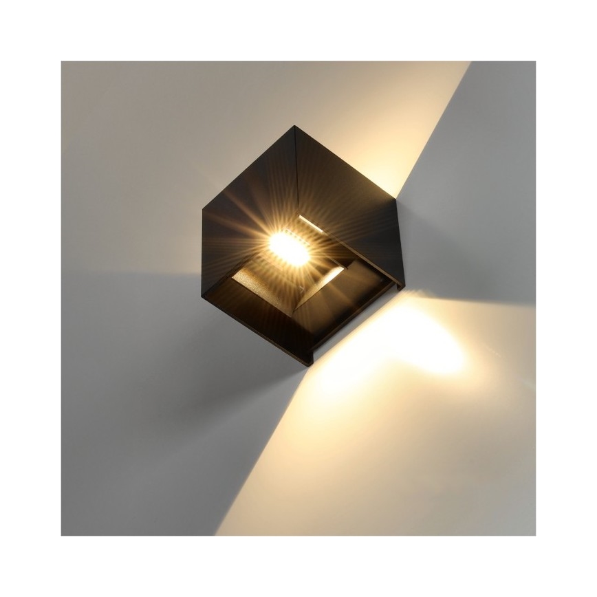 LED Zunanja stenska svetilka QUERK 2xLED/3W/230V 3000K IP54 črna