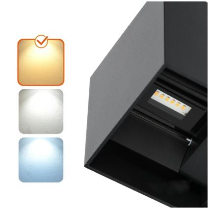 LED Zunanja stenska svetilka QUERK 2xLED/3W/230V 3000K IP54 črna