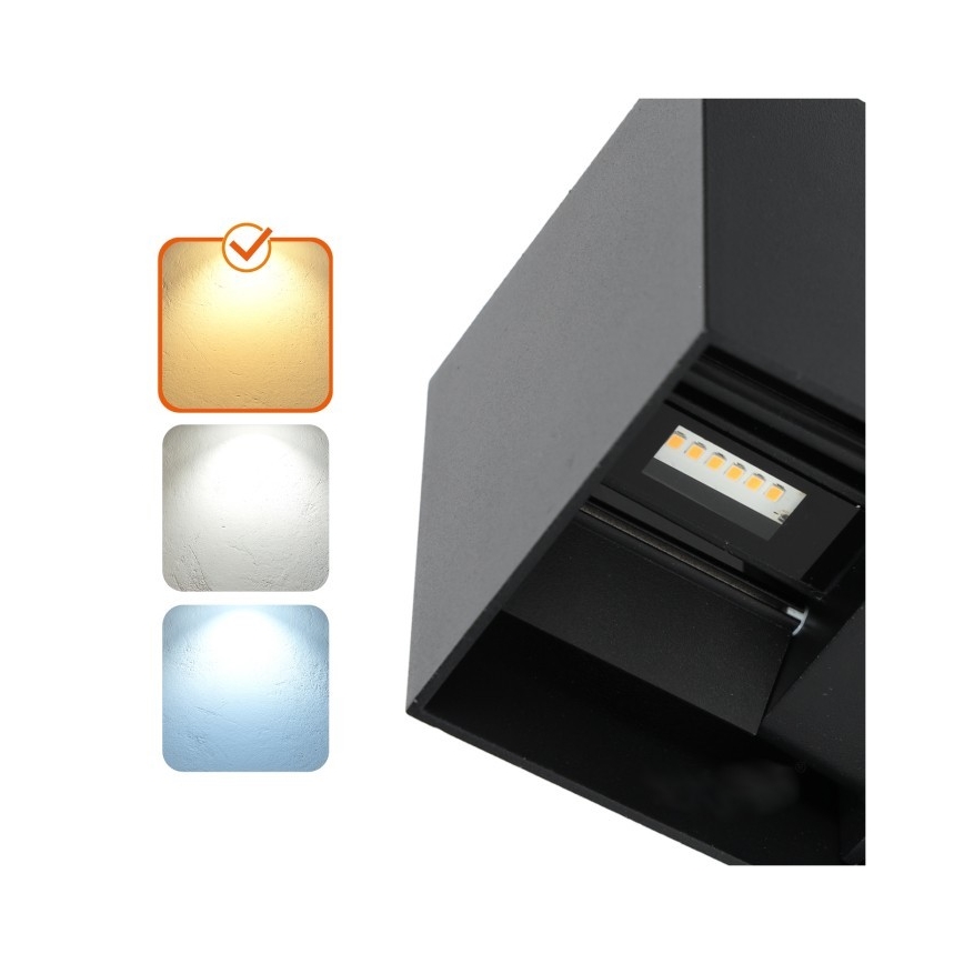 LED Zunanja stenska svetilka QUERK 2xLED/3W/230V 3000K IP54 črna