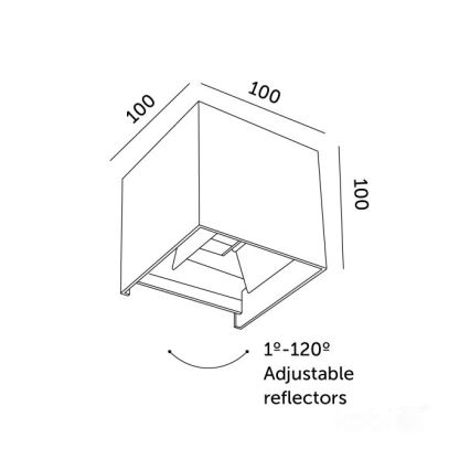 LED Zunanja stenska svetilka QUERK 2xLED/3W/230V 3000K IP54 črna