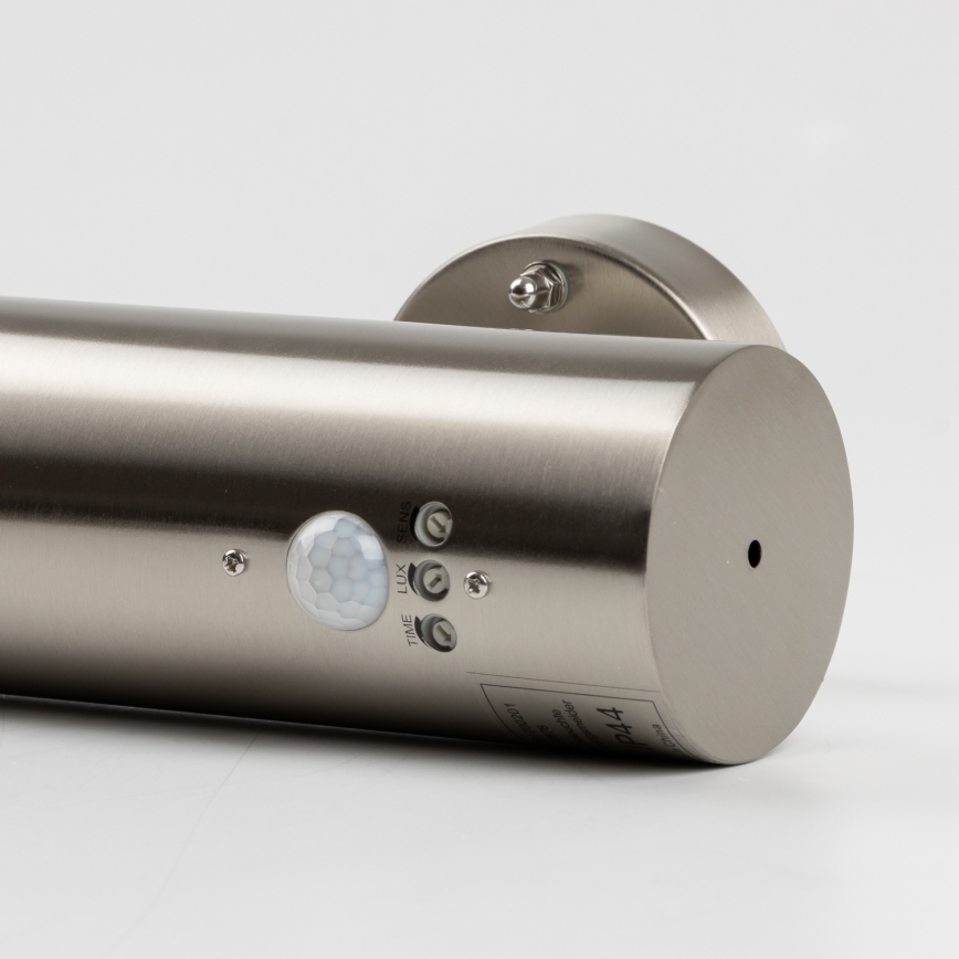 LED zunanja stenska svetilka s senzorjem gibanja 1xGU10/5W/230V IP44 mat krom