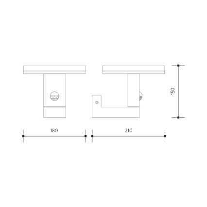 LED Zunanja stenska svetilka s senzorjem BARI LED/10W/230V 4000K IP54 antracit