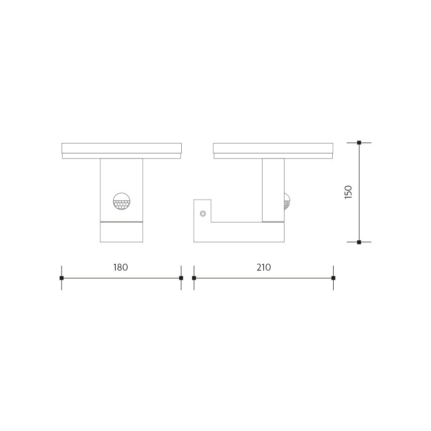 LED Zunanja stenska svetilka s senzorjem BARI LED/10W/230V 4000K IP54 antracit
