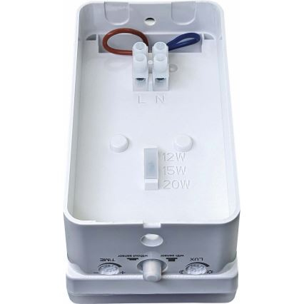 LED Dimmable zunanja stenska svetilka s senzorjem gibanja in sumraka LED/12/15/20W/230V IP65 bela