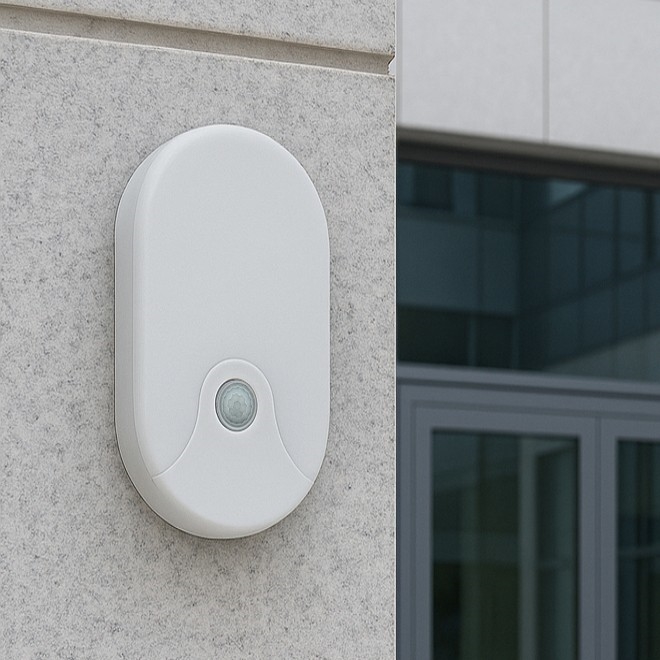 LED zunanja stenska svetilka s senzorjem gibanja LED/18W/230V IP44 bela