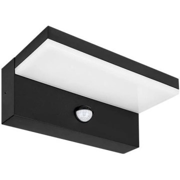 LED zunanja stenska svetilka s senzorjem HESTIO LED/9W/230V 4000K IP44 črna