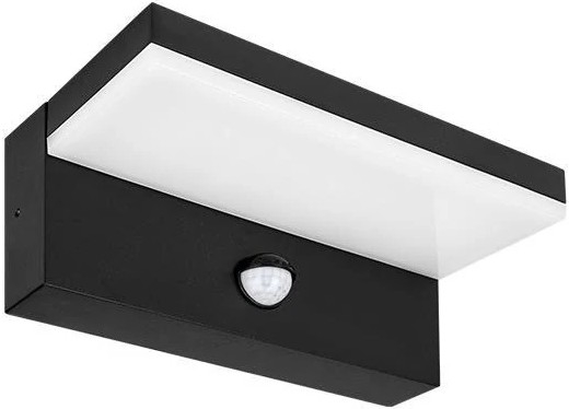 LED zunanja stenska svetilka s senzorjem HESTIO LED/9W/230V 4000K IP44 črna