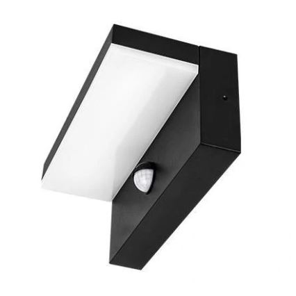 LED zunanja stenska svetilka s senzorjem HESTIO LED/9W/230V 4000K IP44 črna