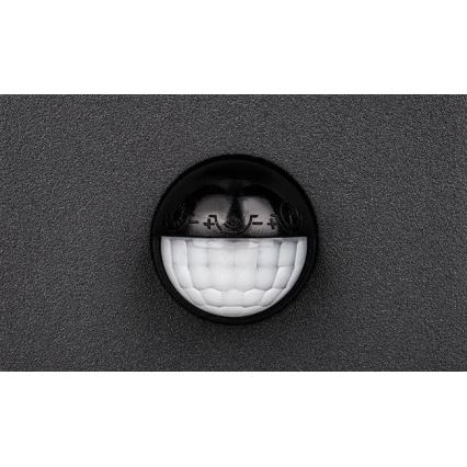 LED zunanja stenska svetilka s senzorjem HESTIO LED/9W/230V 4000K IP44 črna