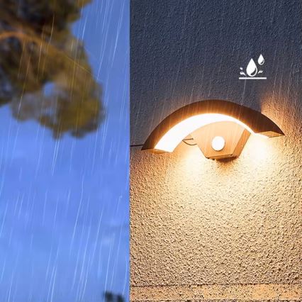 Zunanji stenski LED svetilnik s senzorjem gibanja LED/10W/230V IP54 črne barve