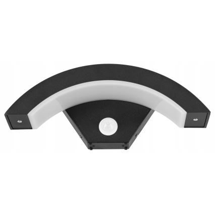 Zunanji stenski LED svetilnik s senzorjem gibanja LED/10W/230V IP54 črne barve
