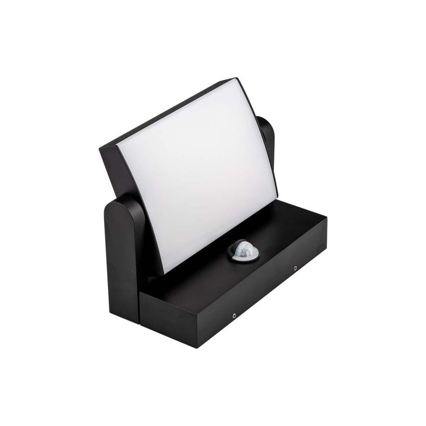 LED Zunanja stenska svetilka s senzorjem LED/17W/230V 3000K IP65 črna