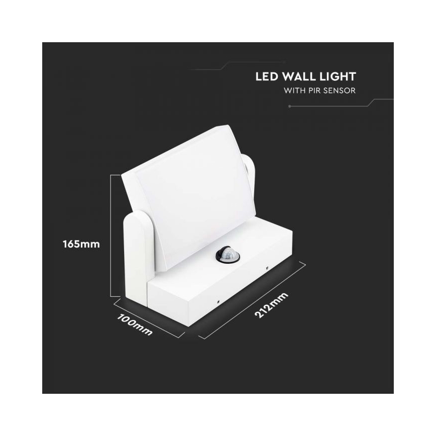 LED Zunanja stenska svetilka s senzorjem LED/17W/230V 4000K IP65 bela