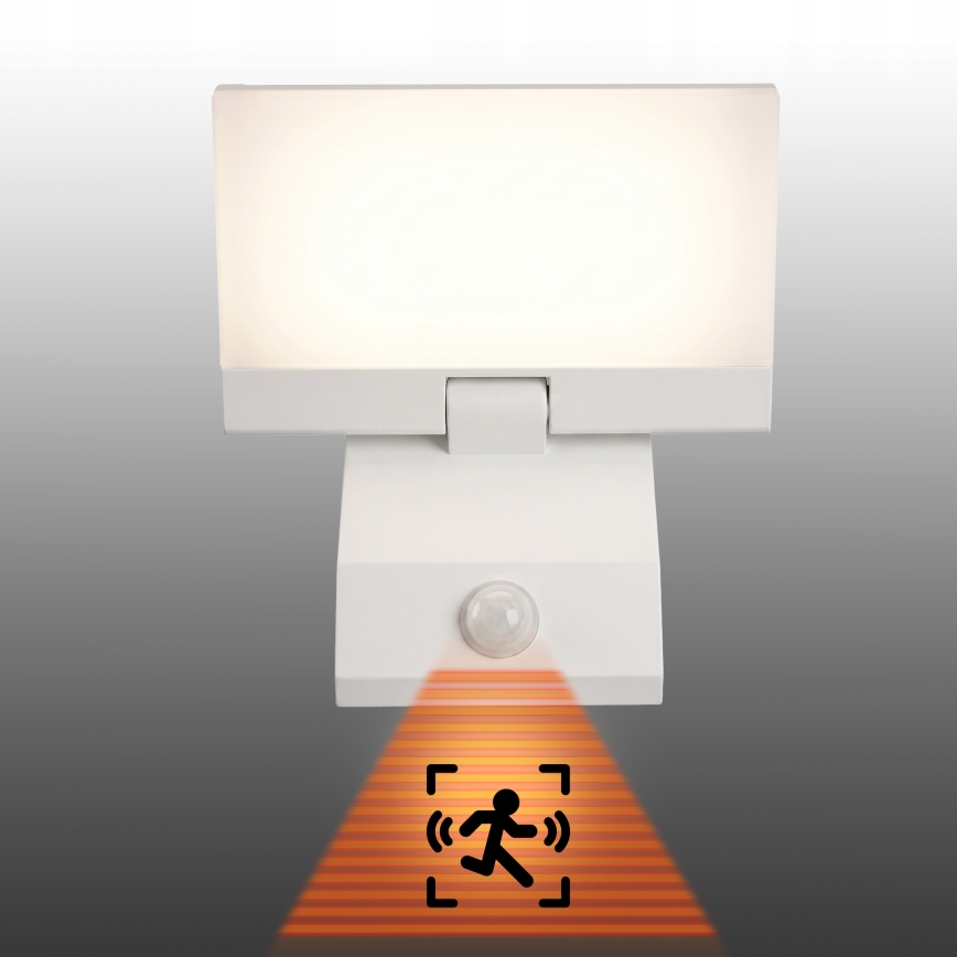 LED zunanje stensko svetilo s senzorjem gibanja LED/18W/230V IP44 belo