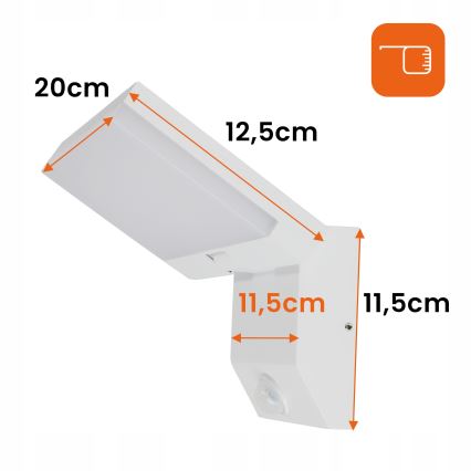 LED zunanje stensko svetilo s senzorjem gibanja LED/18W/230V IP44 belo