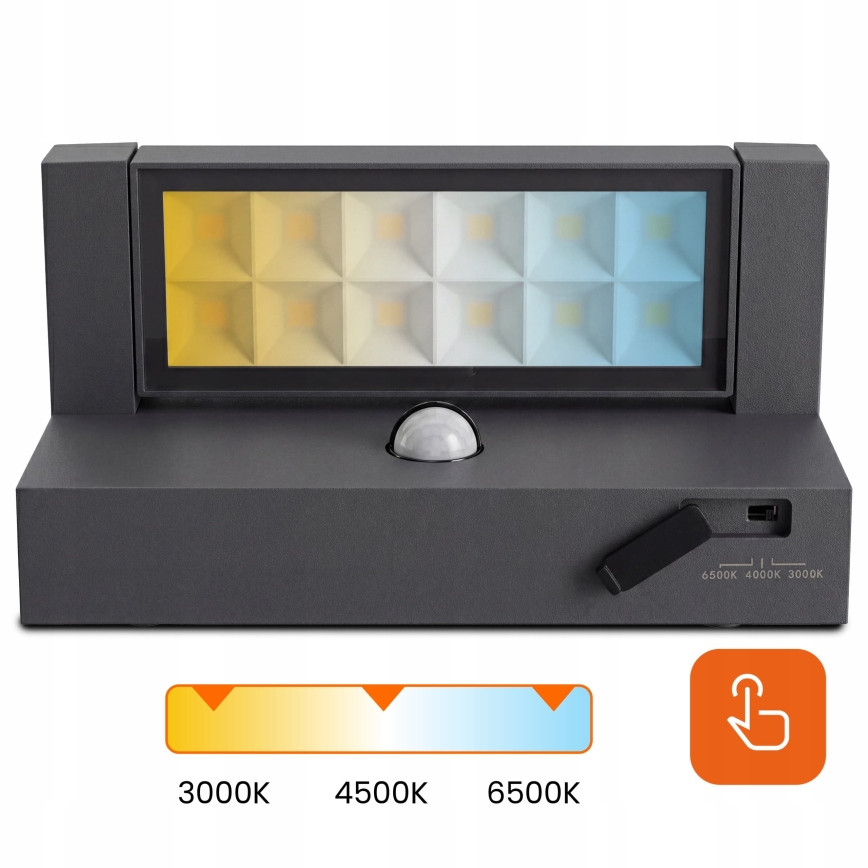 LED zunanja stenska svetilka s senzorjem gibanja in senzorjem mraka LED/25W/230V 3000/4000/6500K IP54 črna