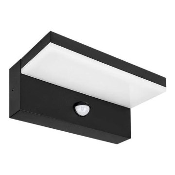 LED zunanja stenska svetilka s senzorjem LED/9W/230V 4000K IP44 črna