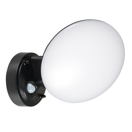 Zunanja LED stenska svetilka OLAF s senzorjem gibanja in senzorjem mraka LED/10W/230V IP44 črna
