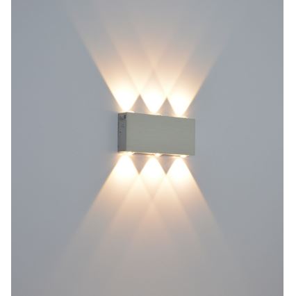 LED Zunanja stenska svetilka SILBER 6xLED/1W/230V IP54