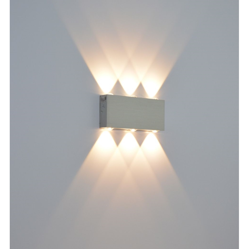 LED Zunanja stenska svetilka SILBER 6xLED/1W/230V IP54