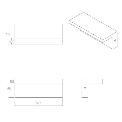 LED Zunanja stenska svetilka TESA LED/10W/230V IP54 črna