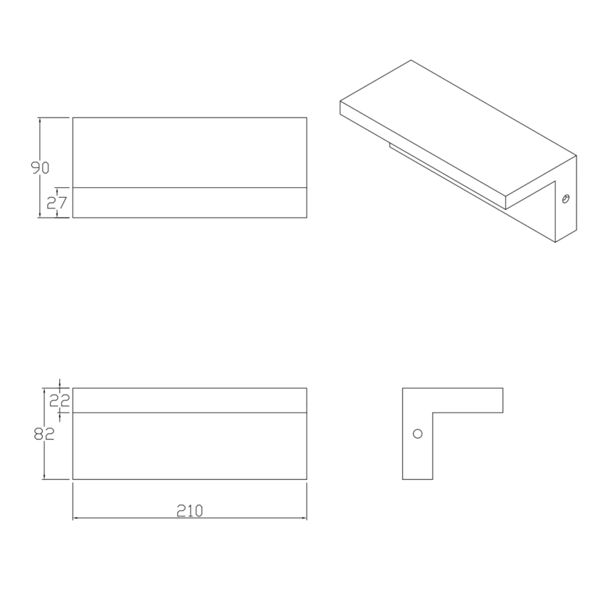 LED Zunanja stenska svetilka TESA LED/10W/230V IP54 črna