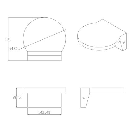 LED Zunanja stenska svetilka TESA LED/10W/230V IP54 črna