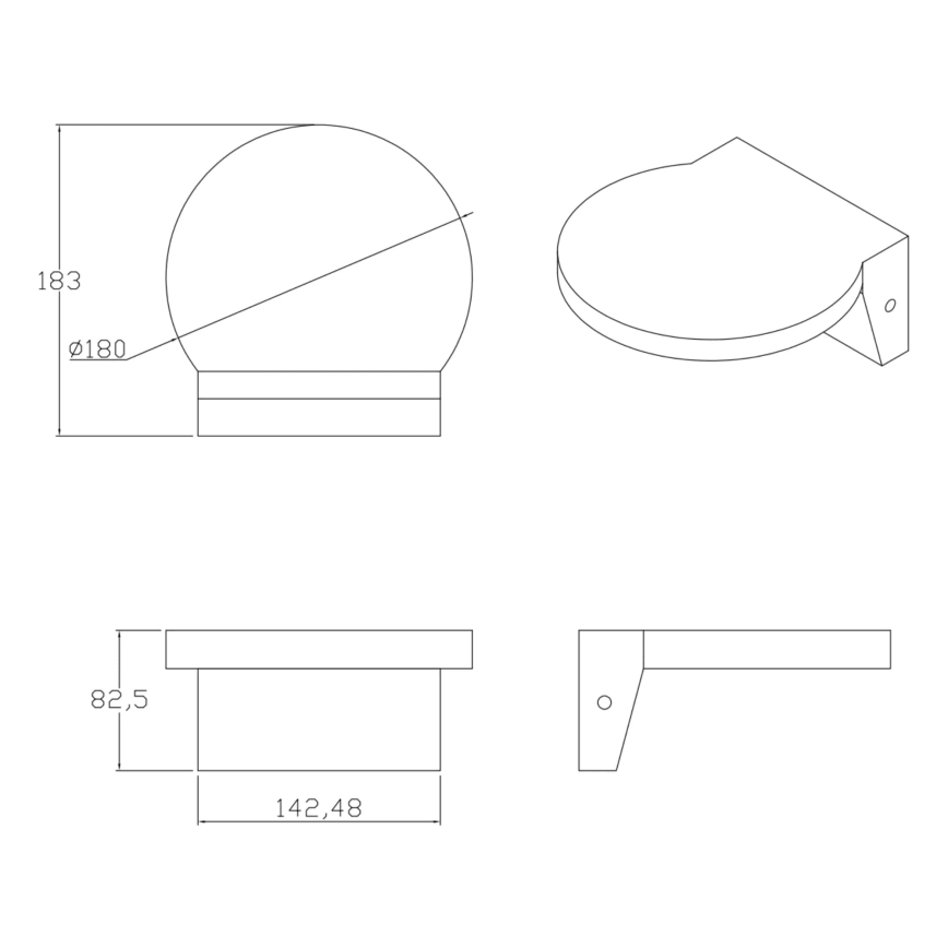 LED Zunanja stenska svetilka TESA LED/10W/230V IP54 črna