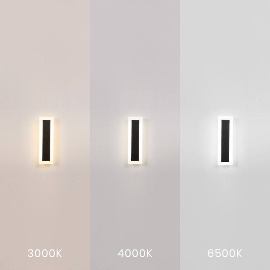 LED zunanja stenska svetilka WOW LED/10W/230V 3000/4000/6500K 30 cm IP54 črna