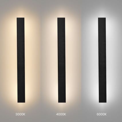 LED zunanja stenska svetilka WOW LED/11W/230V 3000/4000/6000K 60 cm IP54 črna