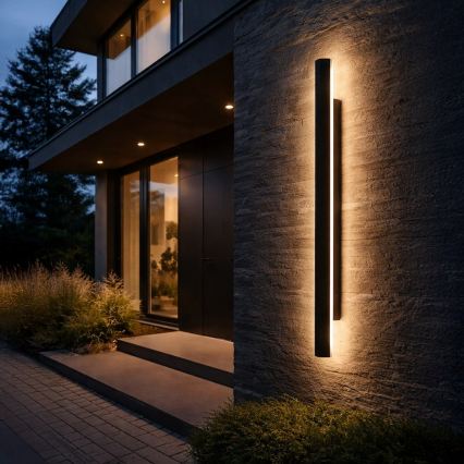 LED zunanja stenska svetilka WOW LED/20W/230V 3000/4000/6000K 120 cm IP54 črna