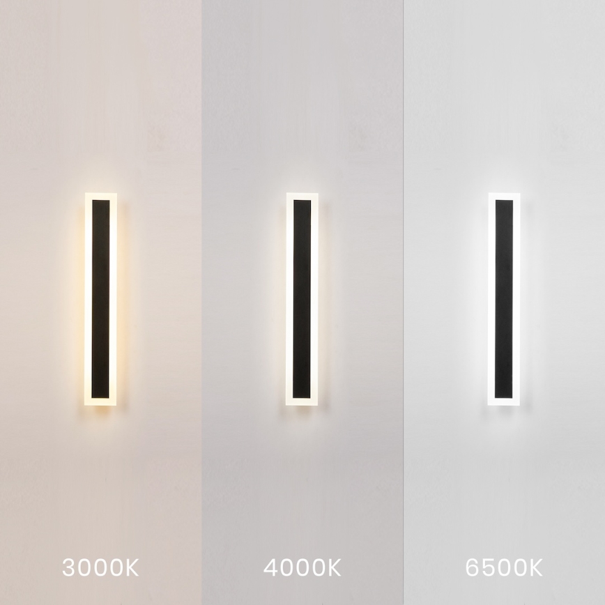LED zunanja stenska svetilka WOW LED/20W/230V 3000/4000/6500K 60 cm IP54 črna