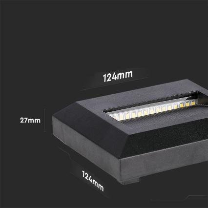 LED Zunanja stopniščna svetilka LED/2W/230V IP65 3000K črna