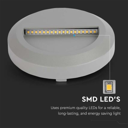 LED Zunanja stopniščna svetilka LED/2W/230V IP65 3000K siva