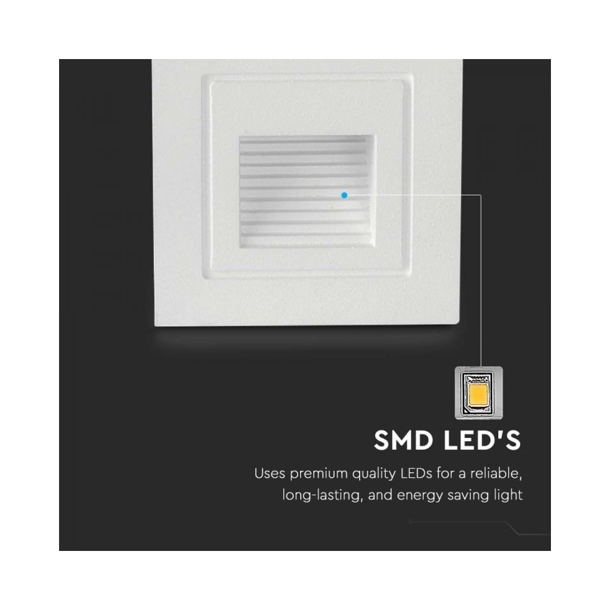 LED Zunanja stopniščna svetilka LED/3W/230V 3000K IP65 bela