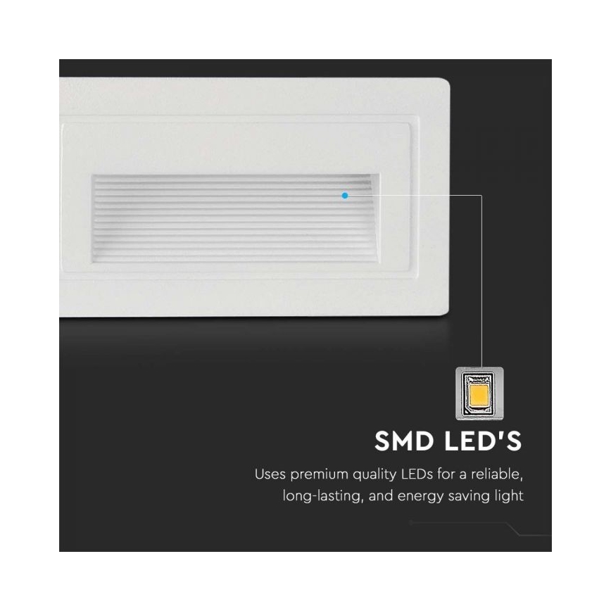 LED Zunanja stopniščna svetilka LED/3W/230V 3000K IP65 bela