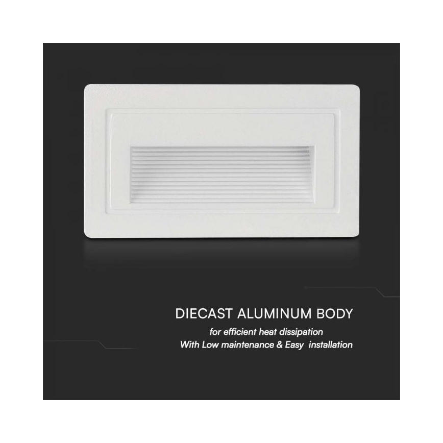 LED Zunanja stopniščna svetilka LED/3W/230V 3000K IP65 bela