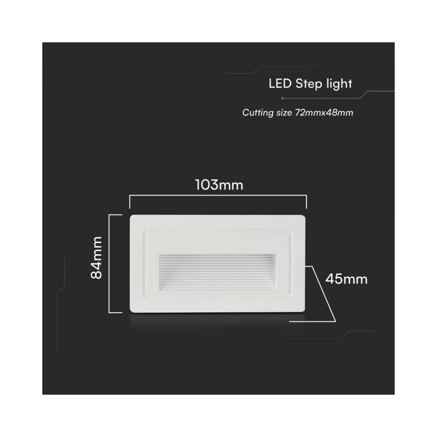 LED Zunanja stopniščna svetilka LED/3W/230V 3000K IP65 bela