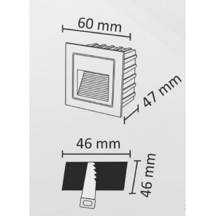 LED Zunanja stopniščna svetilka Q6 LED/3W/230V IP44