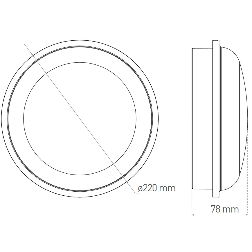 LED Zunanja stropna svetilka DARA LED/20W/230V IP65 črna