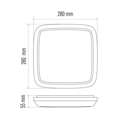 LED Zunanja stropna svetilka DORI LED/18W/230V IP54 kvadrat