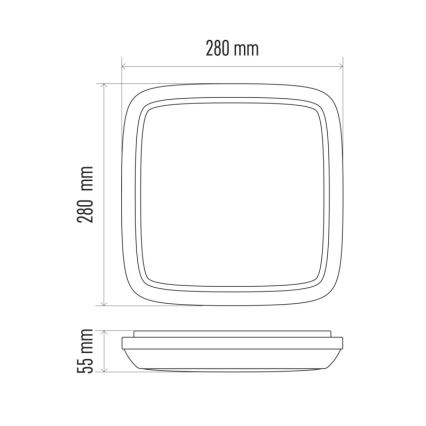 LED Zunanja stropna svetilka DORI LED/24W/230V IP54 kvadrat