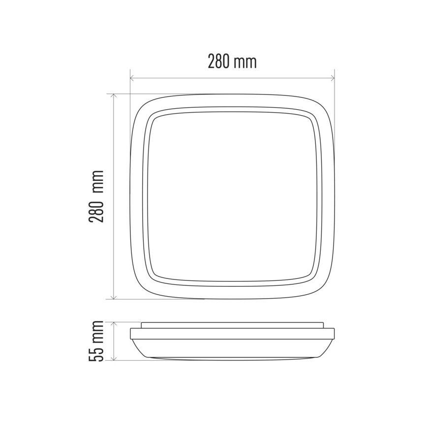 LED Zunanja stropna svetilka DORI LED/24W/230V IP54 kvadrat