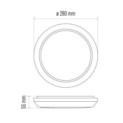 LED Zunanja stropna svetilka DORI LED/24W/230V IP54 okrogla