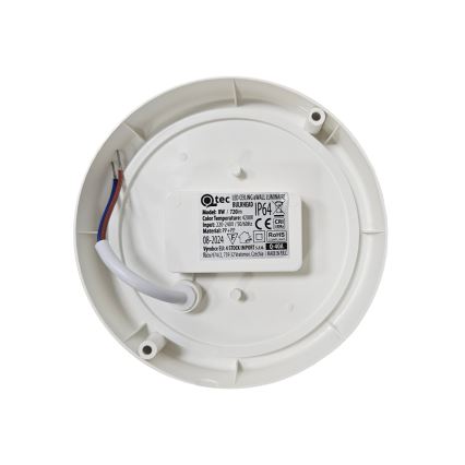 LED zunanja stropna svetilka LED/8W/230V 4200K premer 14 cm IP64 bela