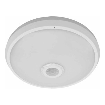 LED zunanja stropna svetilka s senzorjem gibanja in mraka LED/16W/230V premer 28,5 cm IP54 bela